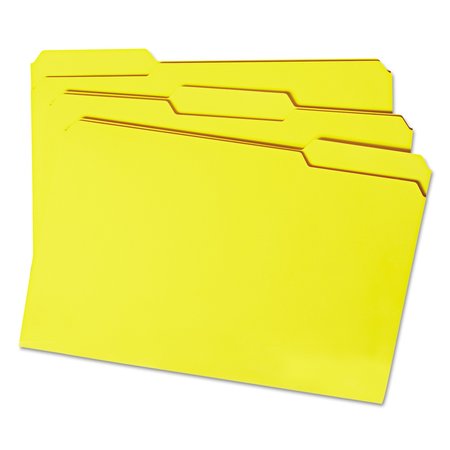 Smead Pressboard Folder, 1/3-Cut Tab, Yellow, PK100, Tab Position: Assorted 12934